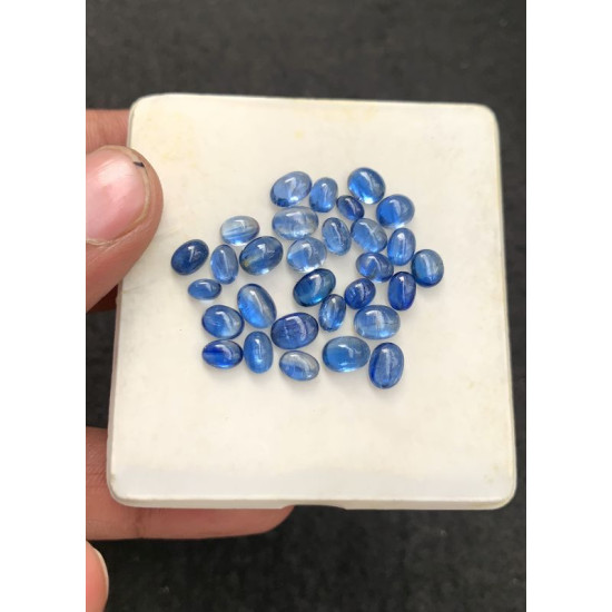 High Quality Natural Blue Kyanite Smooth Oval Shape Cabochons Gemstone For Jewelry